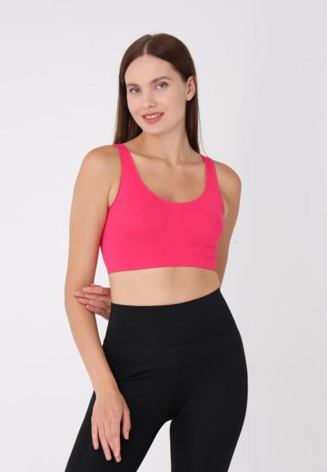 Bustieră Lejeră cu Bretele Late – Fără Push-up,Culoare Fucsia,Engros